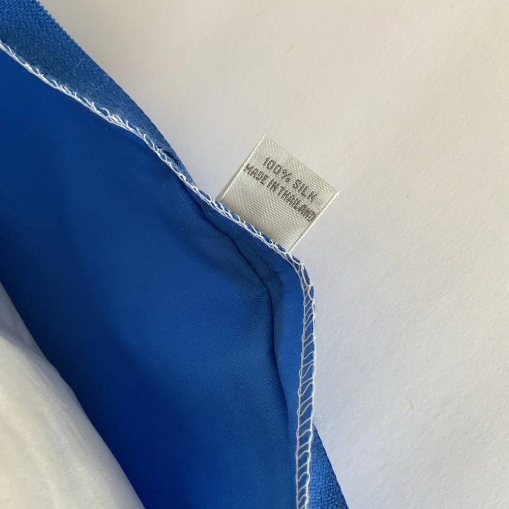 Jim Thompson Blue Silk Accent Pillow Signed